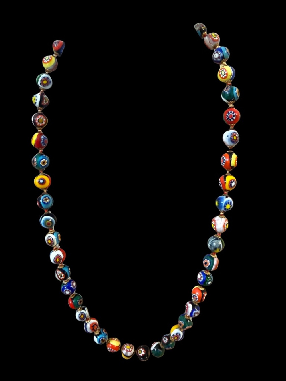 24" Strand of Vintage Italian Millefiori Beads